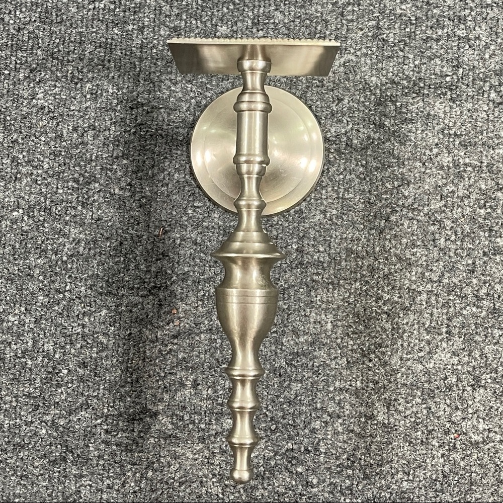Vintage Solid Brass Nickel Wall Sconce